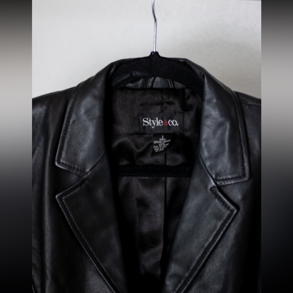 Leather Blazer Jacket - image 3